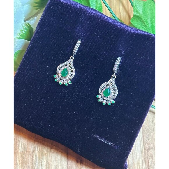 925 Sterling Silver Turkish Vintage Earrings for Women, NEW, Antique, Handmade - Picture 4 of 4